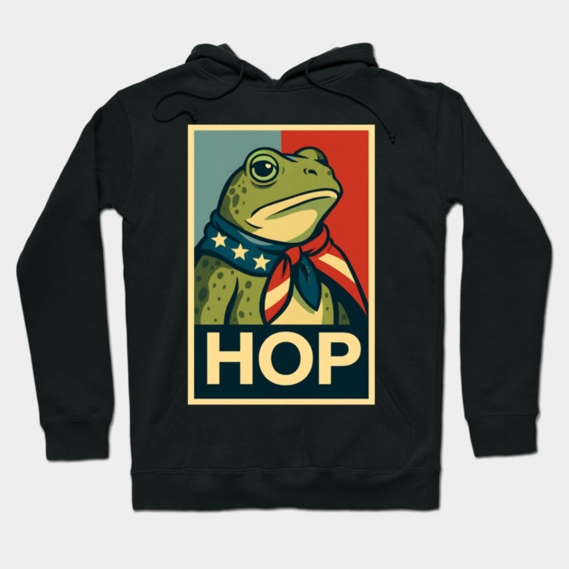 HOP Frog – Patriotic Retro Political Poster Hoodie by ArtistTee ⭐⭐⭐⭐⭐