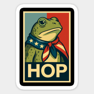 HOP Frog – Patriotic Retro Political Poster Magnet