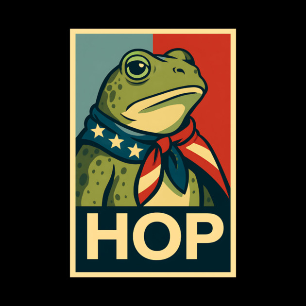 HOP Frog – Patriotic Retro Political Poster by ArtistTee ⭐⭐⭐⭐⭐