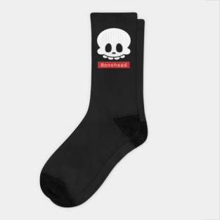 Bonehead – Funny Goofy Halloween Skeleton Skull Socks