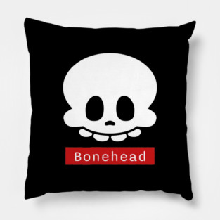 Bonehead – Funny Goofy Halloween Skeleton Skull Pillow
