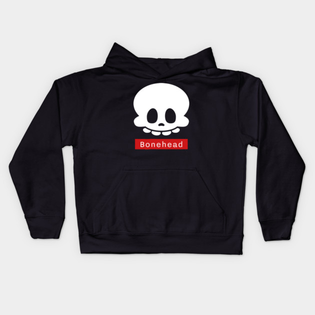 Bonehead – Funny Goofy Halloween Skeleton Skull Kids Hoodie by Butter Creative