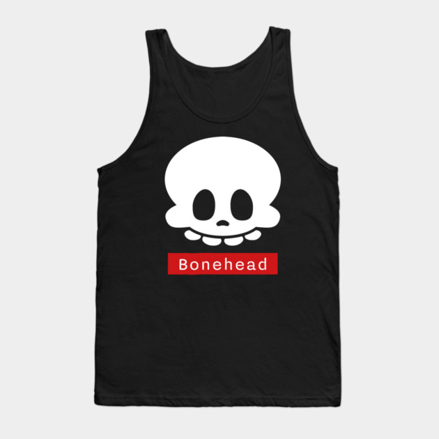 Bonehead – Funny Goofy Halloween Skeleton Skull Tank Top by Butter Creative