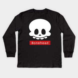 Bonehead – Funny Goofy Halloween Skeleton Skull Kids Long Sleeve T-Shirt