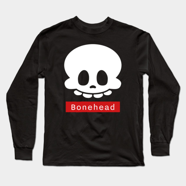 Bonehead – Funny Goofy Halloween Skeleton Skull Long Sleeve T-Shirt by Butter Creative