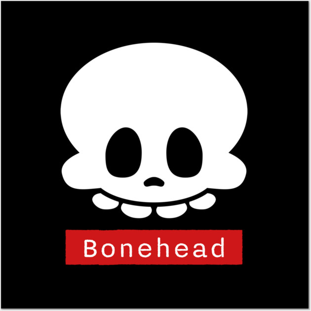 Bonehead – Funny Goofy Halloween Skeleton Skull Wall Art by Butter Creative