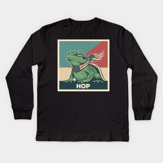 Portland Frog Hop Kids Long Sleeve T-Shirt by ArtistTee ⭐⭐⭐⭐⭐