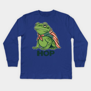 Portland-Frog-Hop Kids Long Sleeve T-Shirt