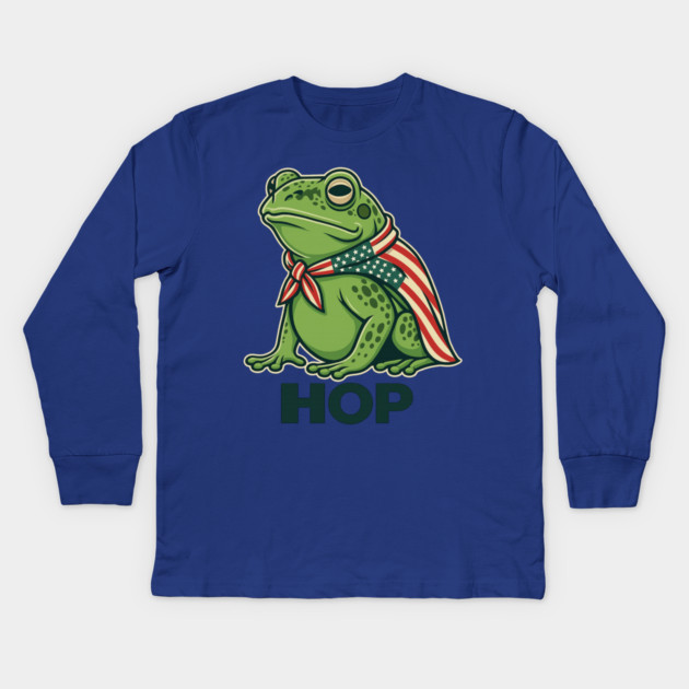Portland-Frog-Hop Kids Long Sleeve T-Shirt by ArtistTee ⭐⭐⭐⭐⭐