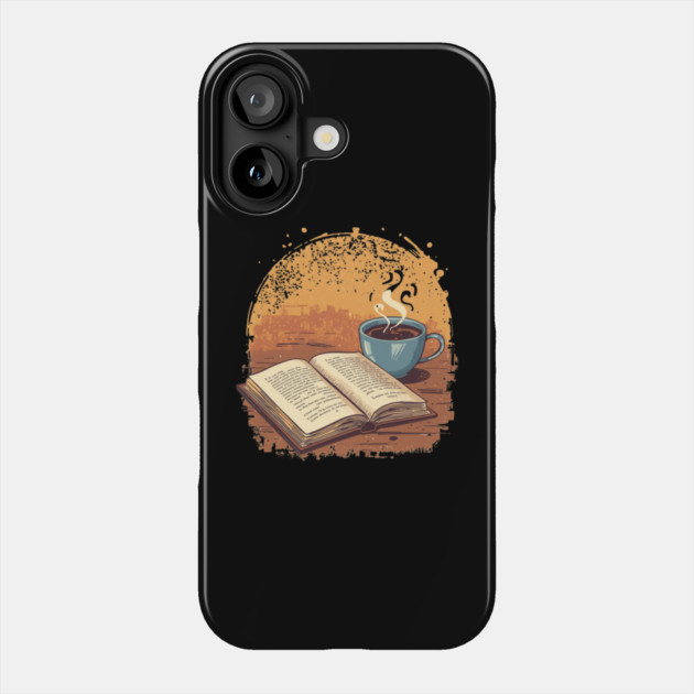 Bibliophile’s Morning Ritual books and coffee Phone Case by SR8891