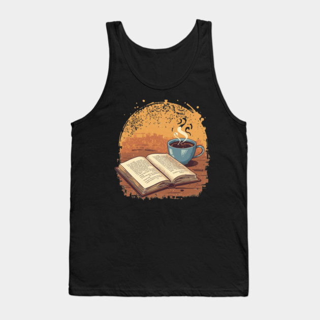Bibliophile’s Morning Ritual books and coffee Tank Top by SR8891