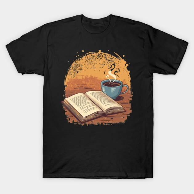 Bibliophile’s Morning Ritual books and coffee T-Shirt by SR8891