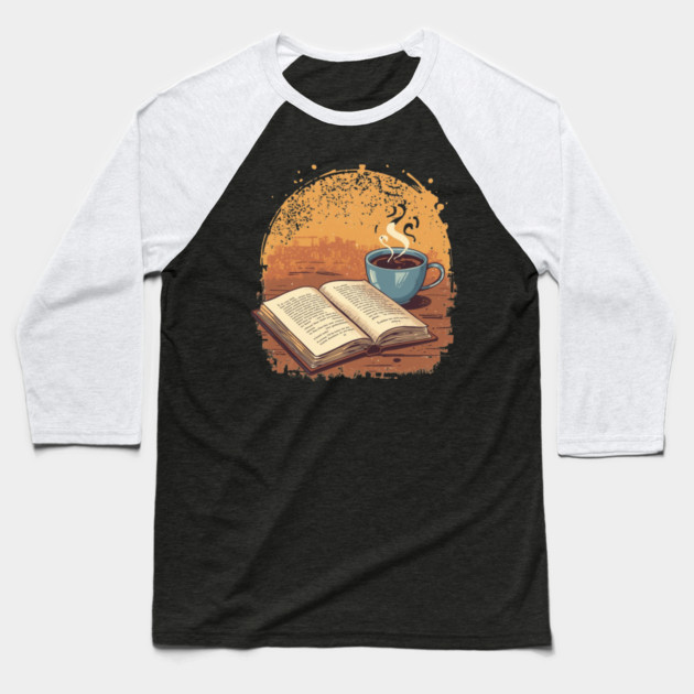 Bibliophile’s Morning Ritual books and coffee Baseball T-Shirt by SR8891
