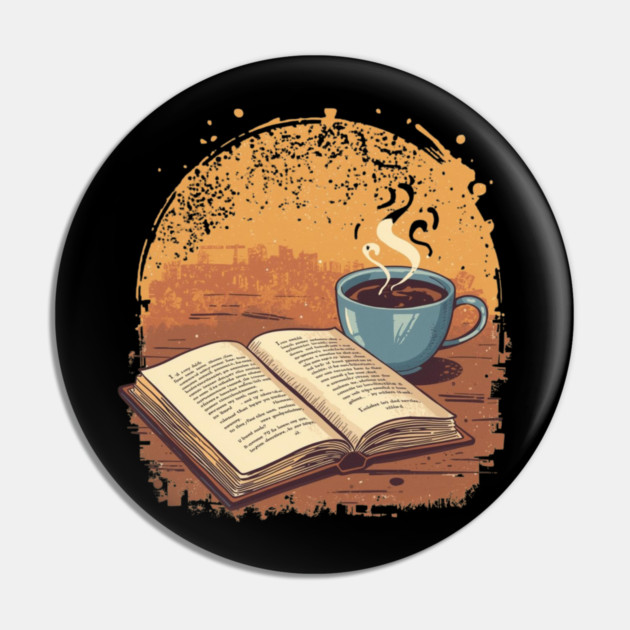 Bibliophile’s Morning Ritual books and coffee Pin by SR8891