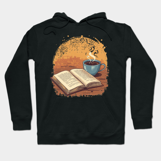 Bibliophile’s Morning Ritual books and coffee Hoodie by SR8891