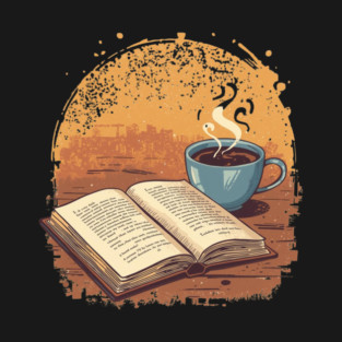 Bibliophile’s Morning Ritual books and coffee T-Shirt