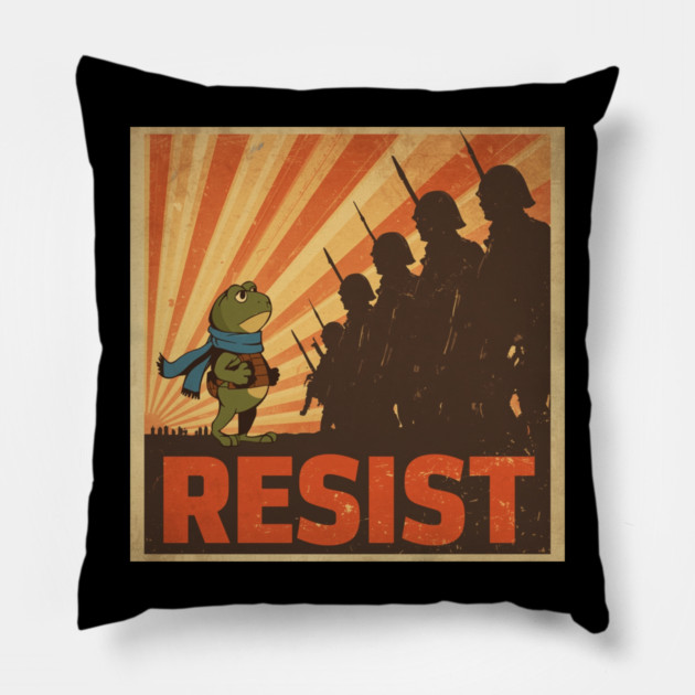 Portland-Frog Pillow by Creatifly Graphic Tees