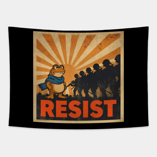 Portland-Frog Tapestry by Creatifly Graphic Tees