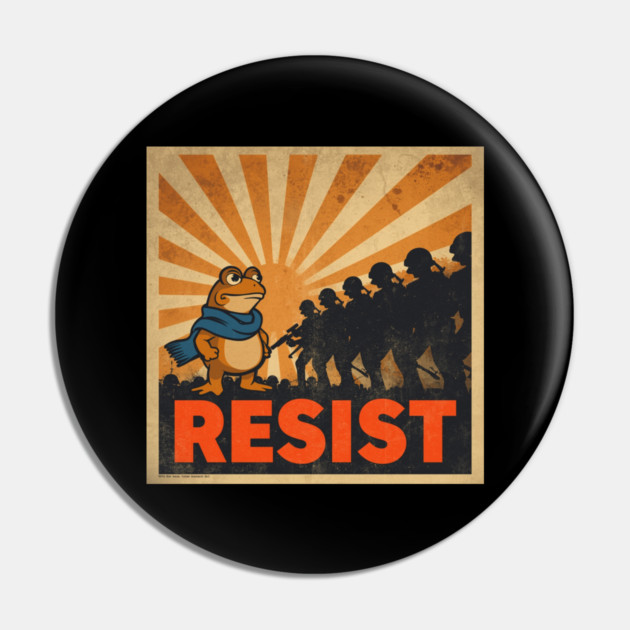 Portland-Frog Pin by Creatifly Graphic Tees