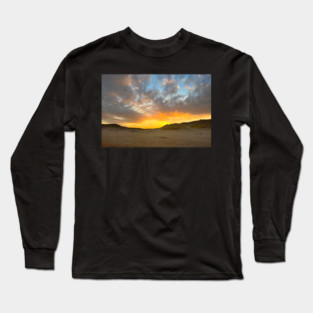Sunset over the Sand Dunes at Druridge Bay Long Sleeve T-Shirt