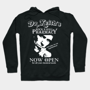Keith Richards inspired Dr Keith's Rock N' Roll Pharmacy Hoodie