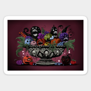 Monster Fruit Bowl Still Life Sticker