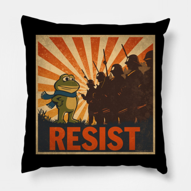 Portland-Frog Pillow by Creatifly Graphic Tees