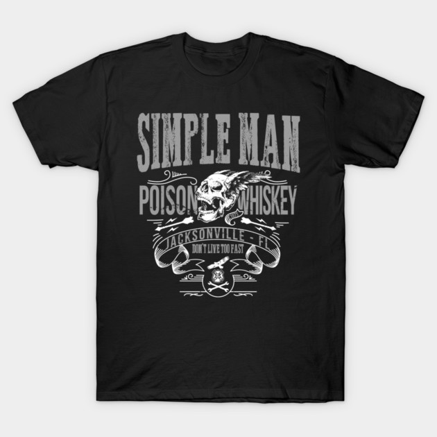 LYNYRD SKYNYRD inspired SIMPLE MAN Poison Whiskey T-Shirt by Bathroom Wall