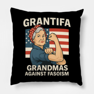 Grantifa Grandmas Against Fascism Flag Resist No Kings 50501 Pillow