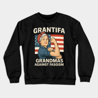 Grantifa Grandmas Against Fascism Flag Resist No Kings 50501 Crewneck Sweatshirt