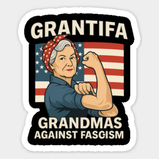 Grantifa Grandmas Against Fascism Flag Resist No Kings 50501 Magnet