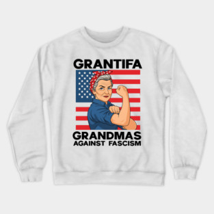 Grantifa-Grandmas-Against-Fascism-Flag-Resist-No-Kings-50501 Crewneck Sweatshirt