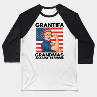 Grantifa-Grandmas-Against-Fascism-Flag-Resist-No-Kings-50501 Baseball T-Shirt