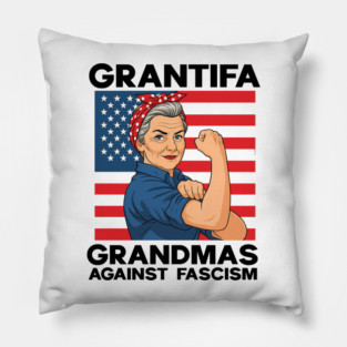 Grantifa-Grandmas-Against-Fascism-Flag-Resist-No-Kings-50501 Pillow