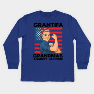 Grantifa-Grandmas-Against-Fascism-Flag-Resist-No-Kings-50501 Kids Long Sleeve T-Shirt