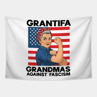 Grantifa-Grandmas-Against-Fascism-Flag-Resist-No-Kings-50501 Tapestry