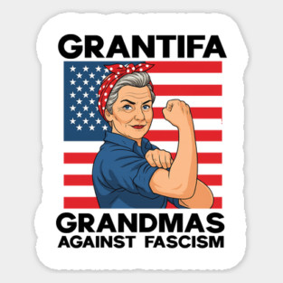 Grantifa-Grandmas-Against-Fascism-Flag-Resist-No-Kings-50501 Sticker