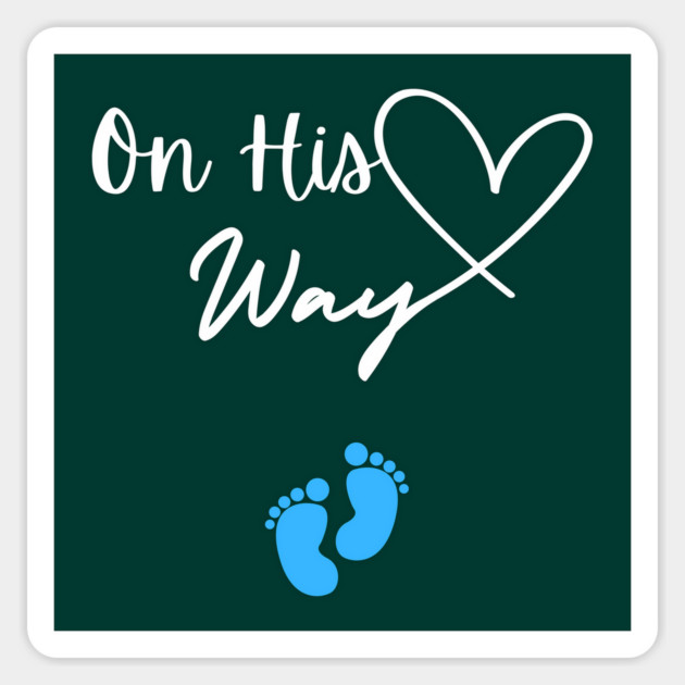 On His Way – Baby Boy Announcement Magnet by Inkarti