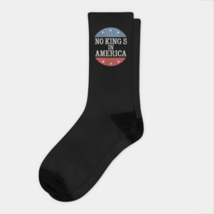 No Kings in America Vintage Distressed Patriotic Socks