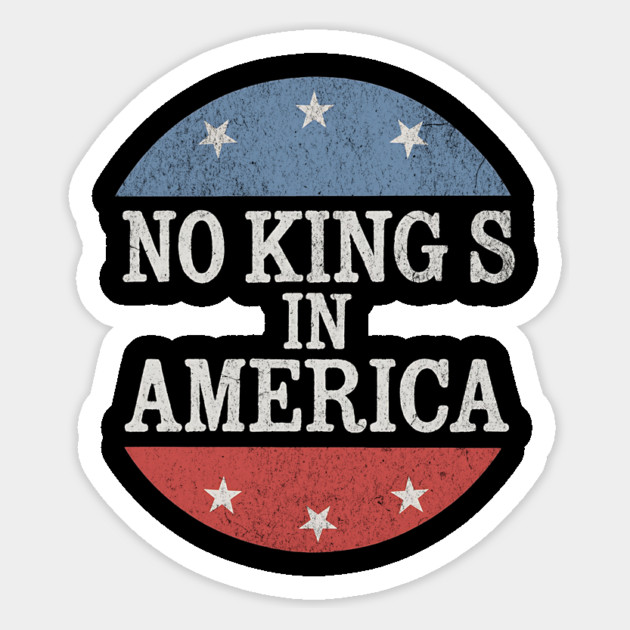 No Kings in America Vintage Distressed Patriotic Magnet by ArtistTee ⭐⭐⭐⭐⭐