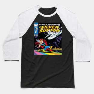 The Silver Surfer vs Thor – Classic Marvel Showdown (Comic Book Cover Art) Baseball T-Shirt