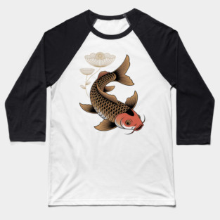 Golden Koi Elegance Baseball T-Shirt