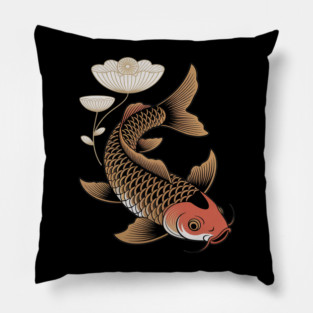 Golden Koi Elegance Pillow
