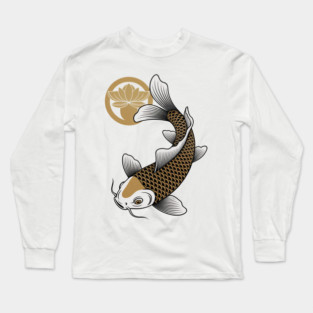 Golden Koi and Lotus Long Sleeve T-Shirt