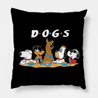 D.O.G.S. Cartoon Friends Mashup Pillow