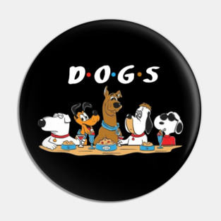D.O.G.S. Cartoon Friends Mashup Pin