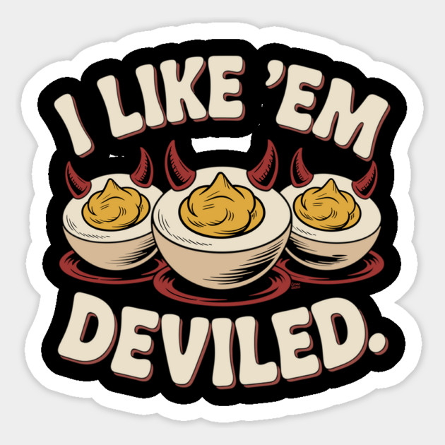 I Like ’Em Deviled – Funny Retro Deviled Egg Magnet by Cosmo Gazoo