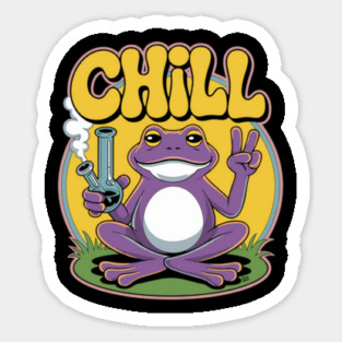 Chill – Retro Frog Cartoon Funny Stoner Sticker