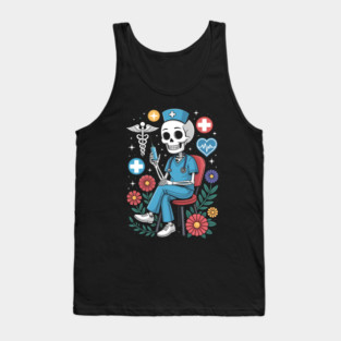 Nurse's Week Funny Skeleton Nursing Nurses Tarot CNA RN T-Shirt Tank Top