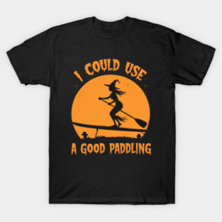 Halloween Witch Paddleboarder SUP Standup Paddling Funny T-Shirt